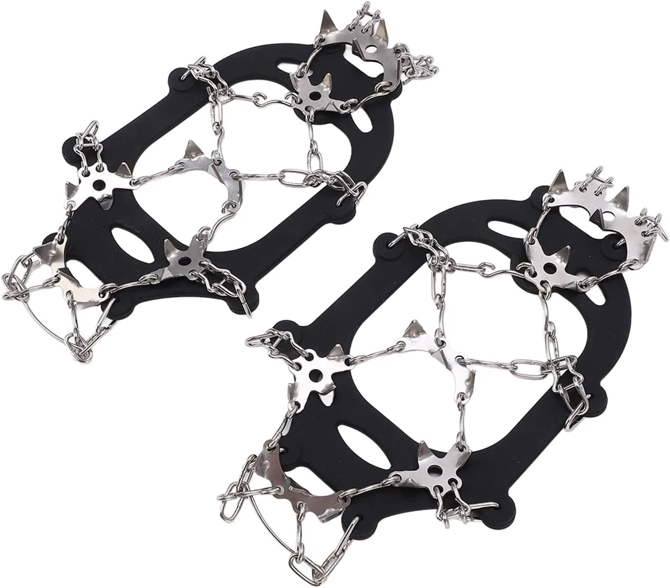 19 Hole Crampons Shoe Cover with Anti Slip Ice Gripper Traction Cleats, Non Slip Snow Spike Shoes Cover for Winter Ice Fishing, Climbing, Snow Playing