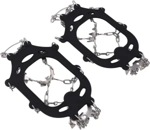 19 Hole Crampons Shoe Cover with Anti Slip Ice Gripper Traction Cleats, Non Slip Snow Spike Shoes Cover for Winter Ice Fishing, Climbing, Snow Playing