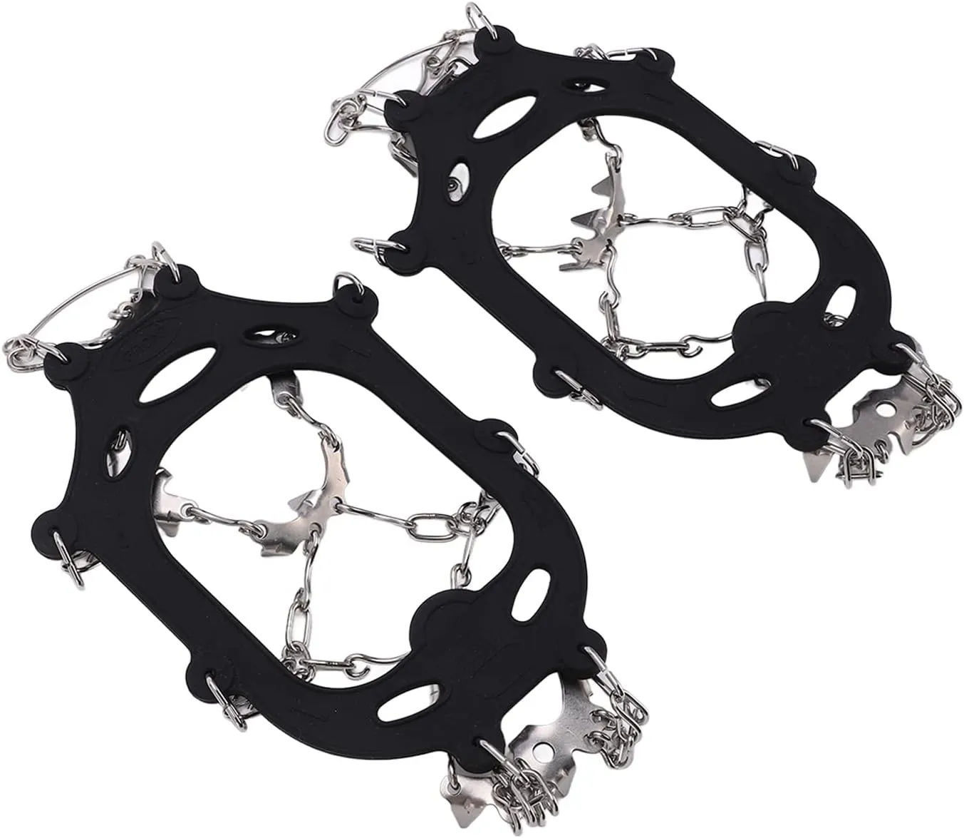 19 Hole Crampons Shoe Cover with Anti Slip Ice Gripper Traction Cleats, Non Slip Snow Spike Shoes Cover for Winter Ice Fishing, Climbing, Snow Playing