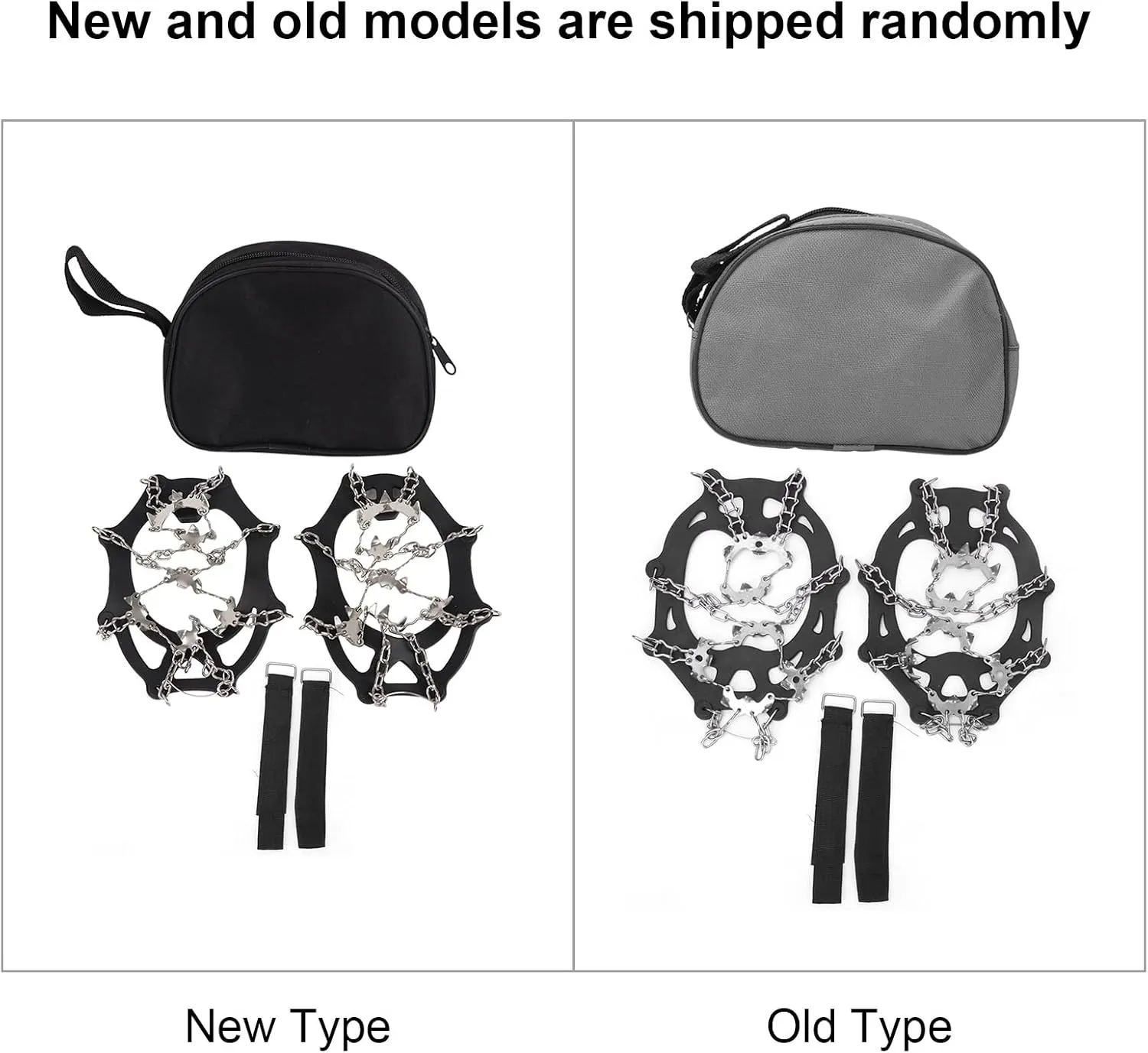 19 Teeth Anti Slip Climbing Crampons, Stainless Steel Shoe Grips with Spikes for Snow Ice, Durable Spike Shoes Covers for Outdoor Cleats, Safety and Stability