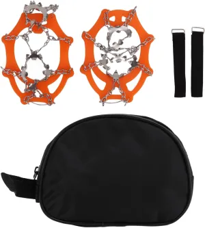 19 Teeth Crampons,Stainless Steel Ice Cleats Anti Slip Crampon Traction Cleats for Ice Snow Winter Hiking Climbing Ice Fishing