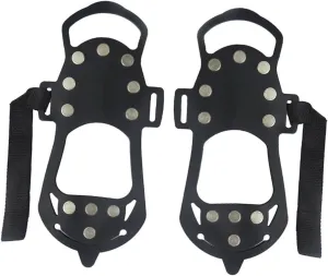 1pair - Ice Grippers for Shoes Tooth Crampon Spikes Fine for Hiking Climbing Outdoor Stability Construction Lightweight Comfortable
