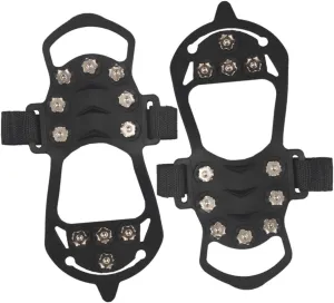 1Pair Slip Ice Grippers for Shoes Durable Crampons with Spikes for Hiking Climbing and Winter Activities Design Fits Footwear