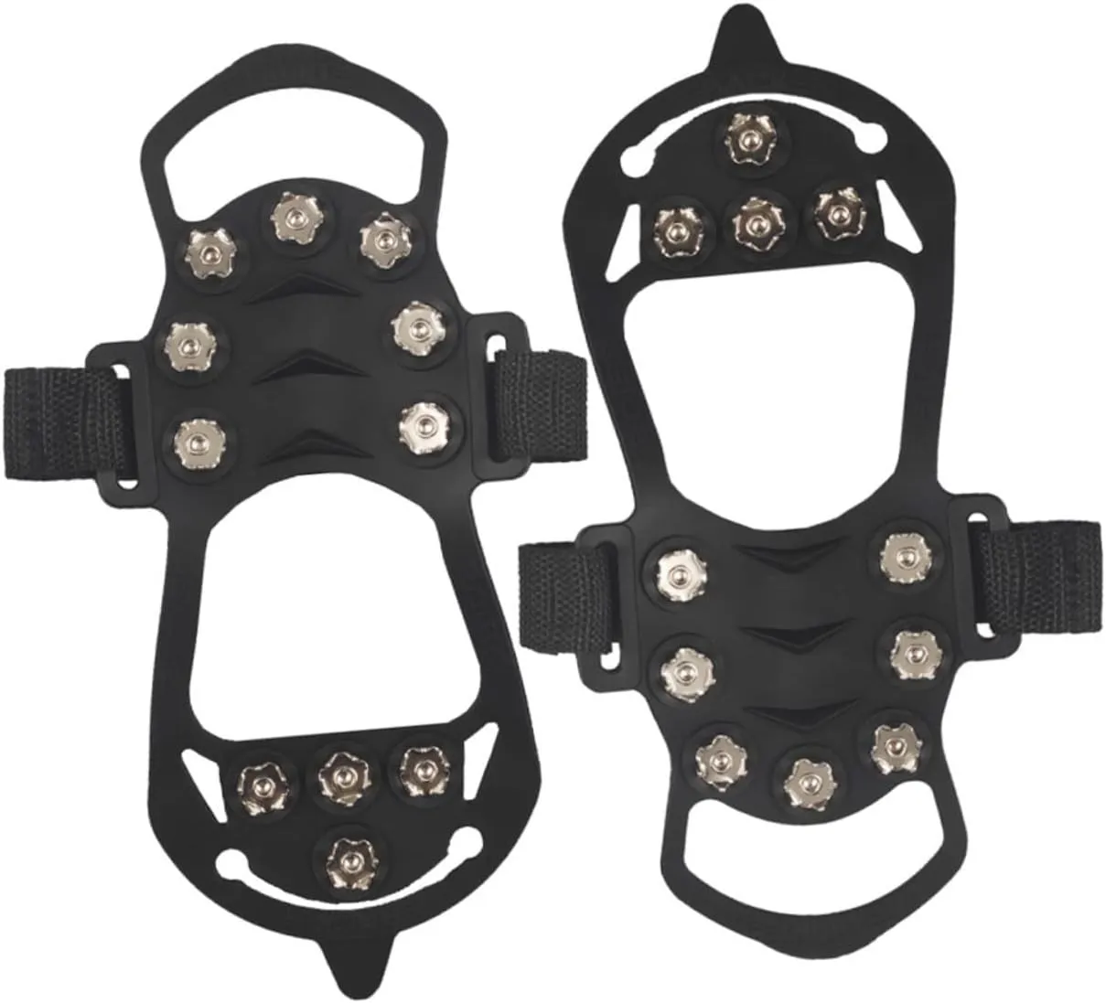 1Pair Slip Ice Grippers for Shoes Durable Crampons with Spikes for Hiking Climbing and Winter Activities Design Fits Footwear