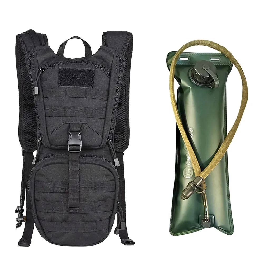 2 in 1 Tactical Molle Military Hydration Backpack with Water Bladder - Outdoor Cycling Mountaineer Water Storage Bag
