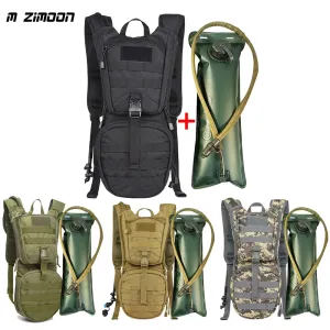2 in 1 Tactical Molle Military Hydration Backpack with Water Bladder - Outdoor Cycling Mountaineer Water Storage Bag