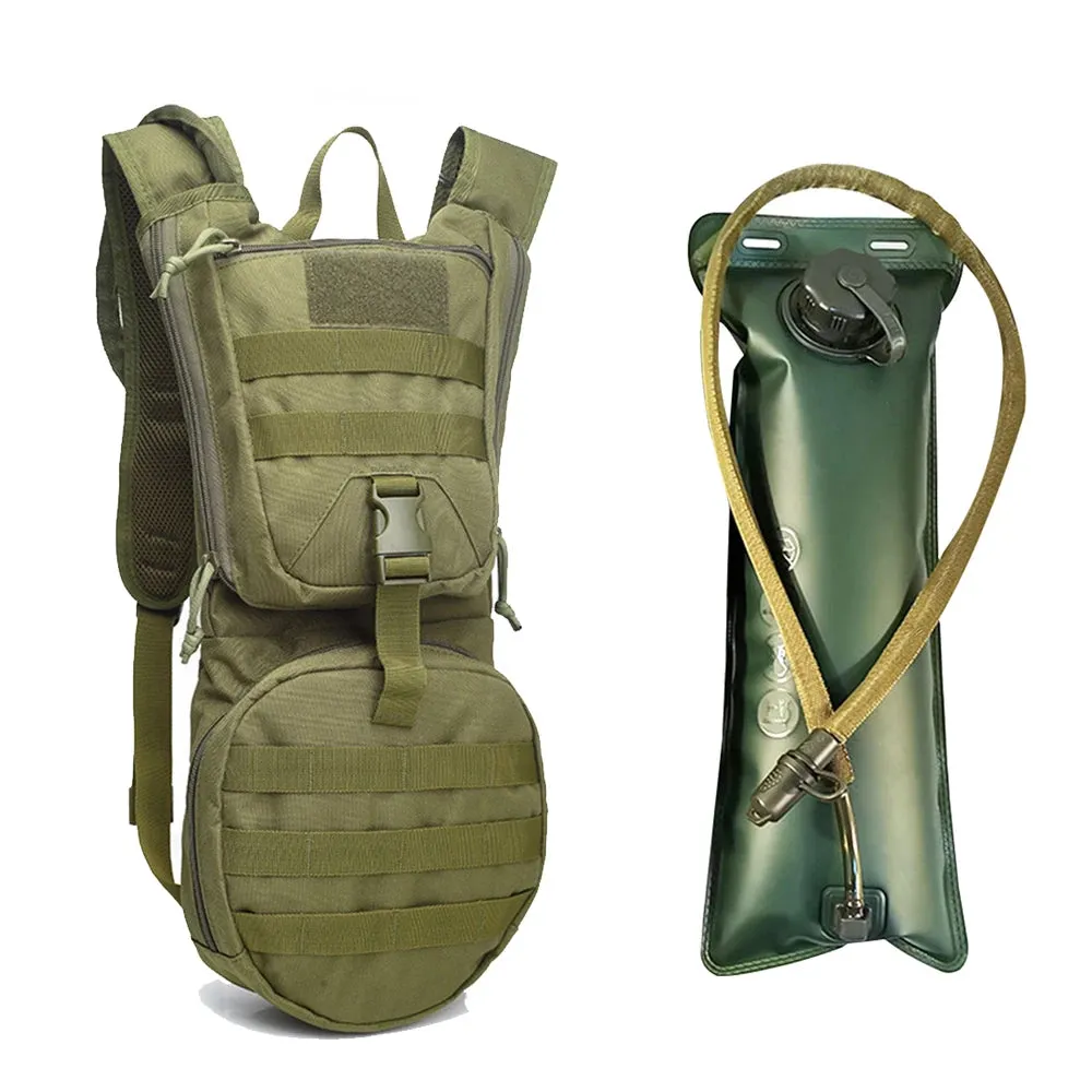 2 in 1 Tactical Molle Military Hydration Backpack with Water Bladder - Outdoor Cycling Mountaineer Water Storage Bag
