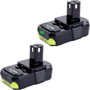 2 Pack 18V 3.0Ah Lithium Replacement Battery Compatible with Ryobi 18V Cordless Power Tools, Replacement for 18V Battery P102 P103 P104 P105 P106 P107 P108