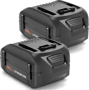 2-Pack 6.0Ah Replacement for Worx 20V battery Lithium WA3520 WA3525 WA3578 WA3575 WG151s WG155s WG251s WG255s WG540s WG545s WG890 WG891 Compatible with Worx 20 Volt battery Cordless Tools-Black