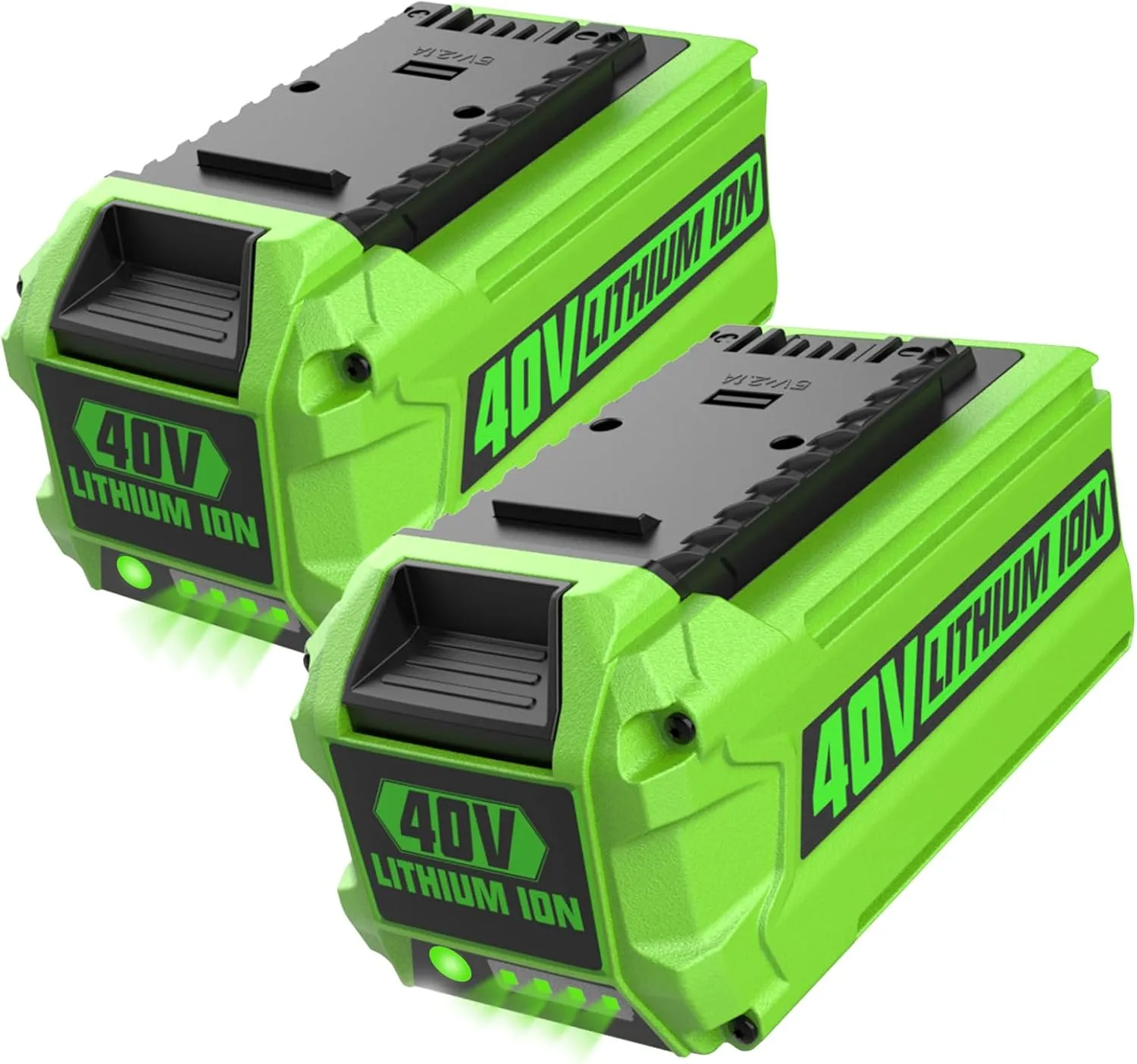 2 Pack 6.5Ah 40V Battery Replace for Greenworks 40V Battery G-MAX 29472 29462 29252 20202 22262 25312 25322 20642 22272 27062 21242 for Green Works 40V Lithium Battery Cordless Power Tools