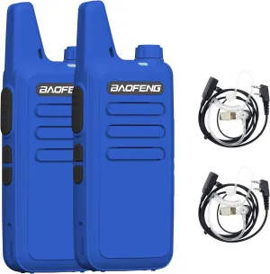 2 Pack BAOFENG BF-T20 Raido Upgraded BF-888S Walkie Talkie with Mini USB Charging Long Range Two Way Radio for Adult with Acoustic Heasdset (Blue)
