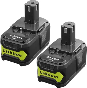 2 Pack Powerful 18V 6.0Ah P108 Replacement Battery for Ryobi 18 Volt Battery Lithium P102 P103 P104 P105 P107 P109 P122,Battery for Ryobi ONE  Cordless Drill Tool