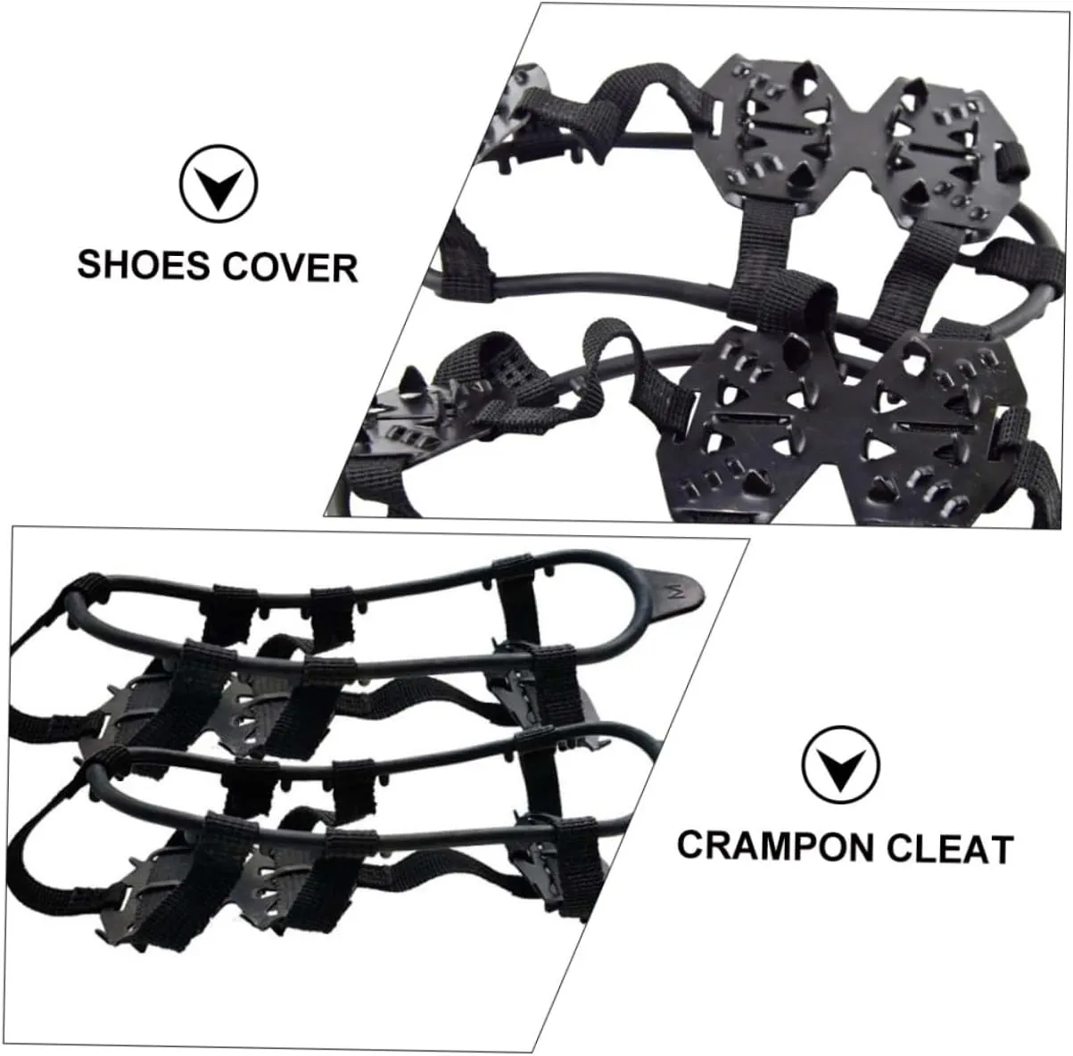 2 Pairs Crampon Non-Slip Shoe Covers Crampons for Hiking Boots Snow Crampons 19- Shoes Cover Ice