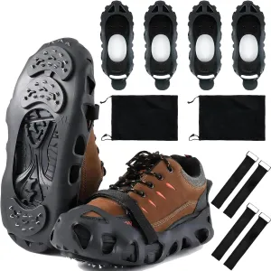 2 Pairs Outdoor Mountaineering Anti-Skid Crampons 30 Teeth Ice and Snow Alloy Anti-Skid Shoe Covers Crampons Snow Climbing Crampons Foot Covers