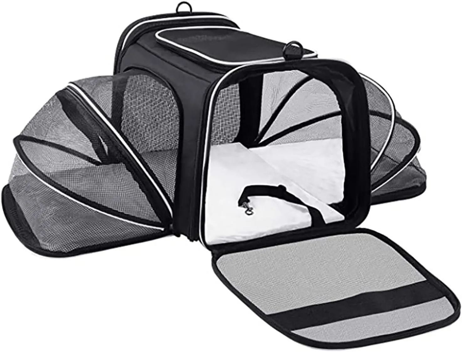 2 Sides Expandable Large Cat Travel Backpack Hard Shell Transparent Adjustable for Dogs Cats Travel Hiking (B)
