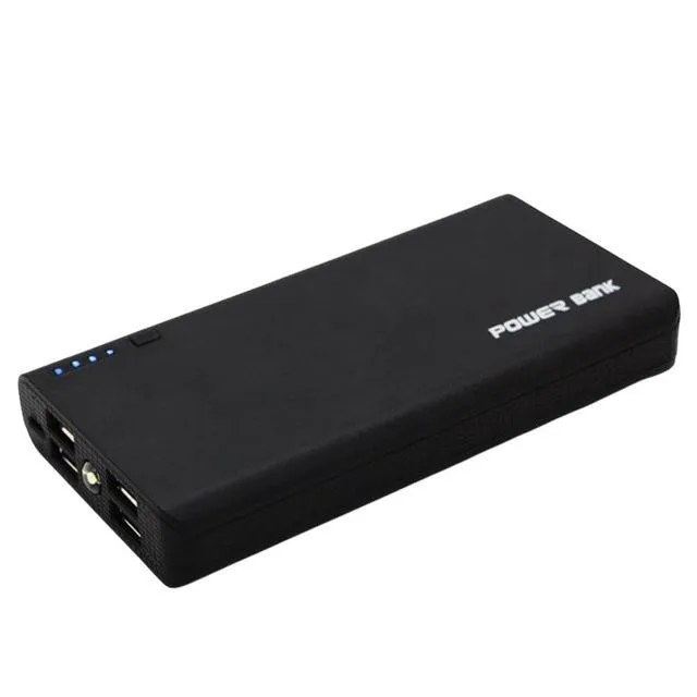 20000mAh Power Bank 4 USB Ports With Emergency LED Light Portable External Powerbank 18650 Battery Pack Charger For Mobile Phone
