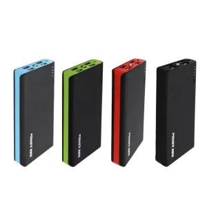 20000mAh Power Bank 4 USB Ports With Emergency LED Light Portable External Powerbank 18650 Battery Pack Charger For Mobile Phone