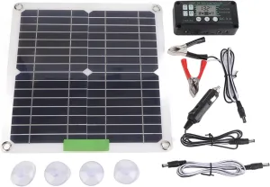 200W 12V Portable Solar Panel Kit,Monocrystalline Solar Panel, Solar Panel System,for Cycling Mountaineering Hiking Camping (10A)
