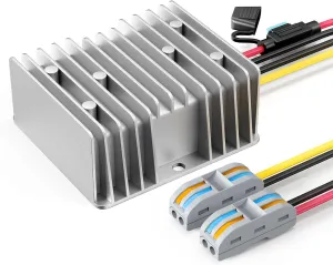 24v to 12v Converter, Voltage 24 to 12 Volt Converter 15a 180w Safety Fuse & Easy Connectors, for Cars, Golf Cart,Trucks & Solar Systems