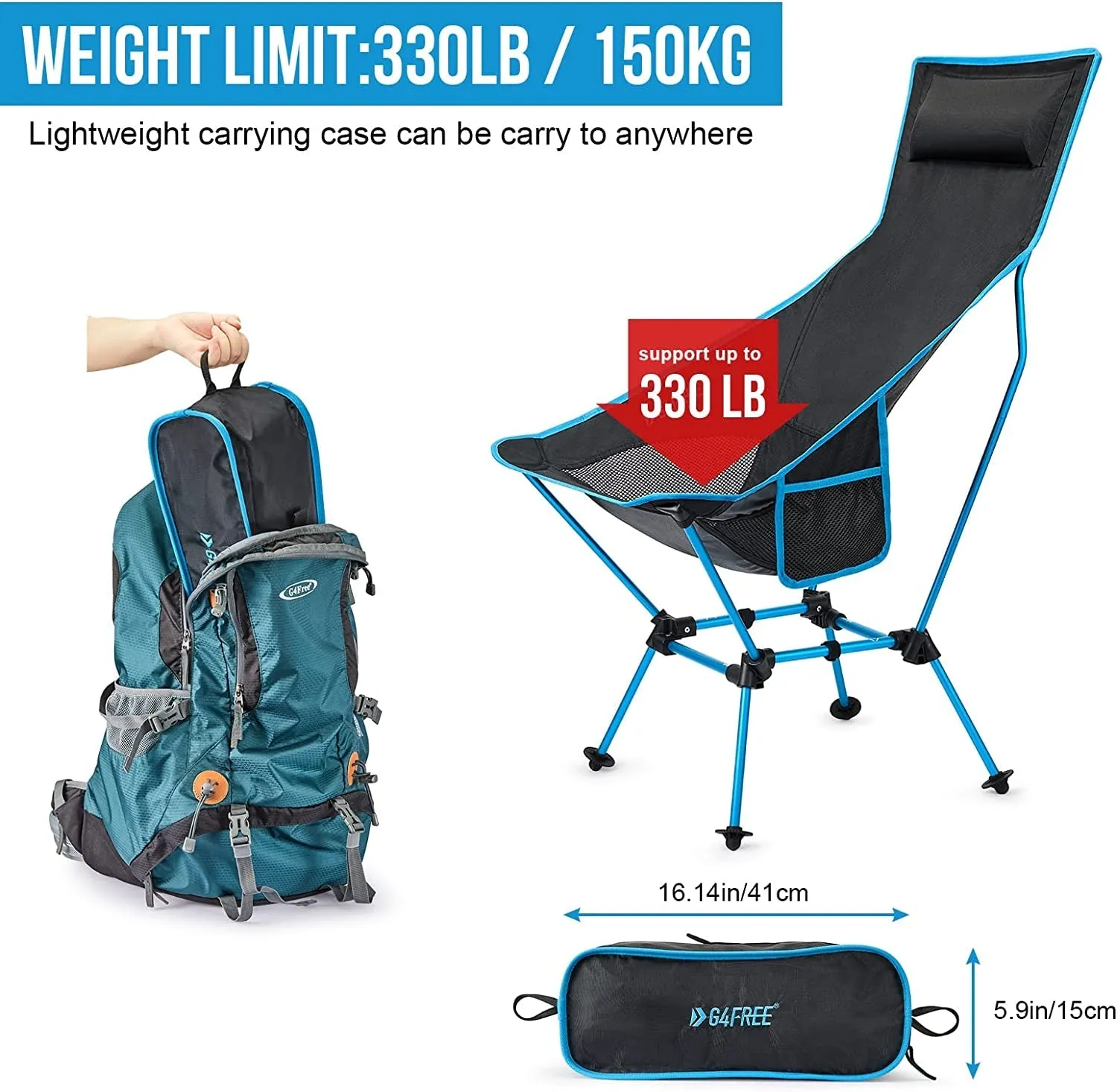 2Pack Lightweight Portable High Back Camp Chair