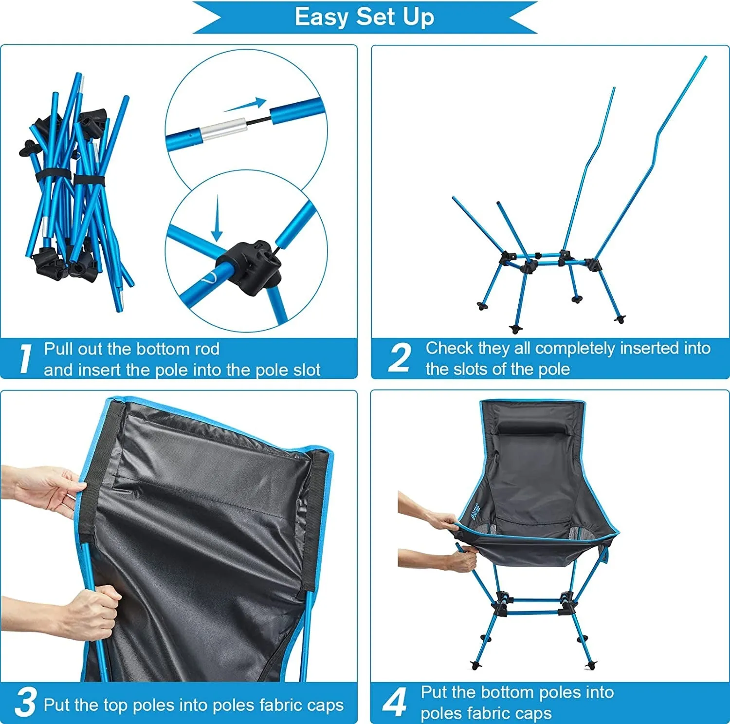 2Pack Lightweight Portable High Back Camp Chair