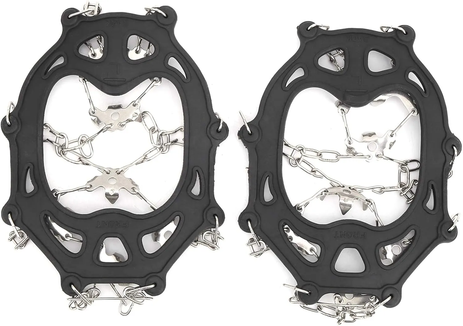 2Pcs 19 Teeth Crampons Winter Footwear Grip Covers Ice Climbing Spikes Snow Shoe Traction Covers for Outdoor Winter