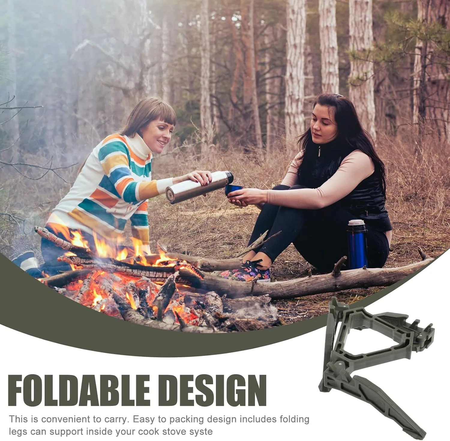 2pcs Outdoor Gas Bracket Universal Tripod Stabilization Bracket Stable Stabilizer Folding