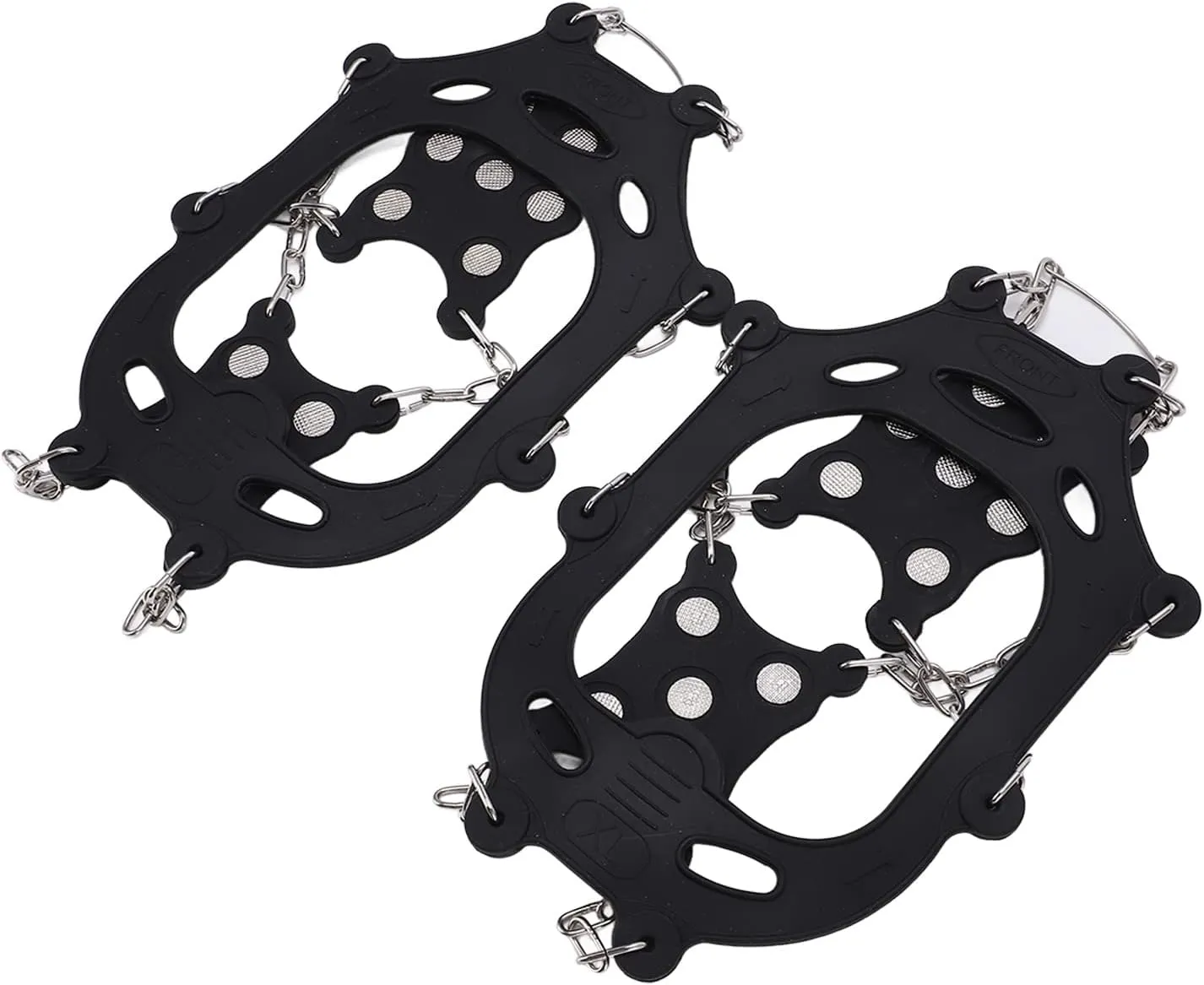 2pcs Set 12 Tooth Crampons Shoe Cover, Cold, Easy Wear Ice Climbing Anti Skid Snow Shoes Accessory, Stable Grip, Elastic Edge