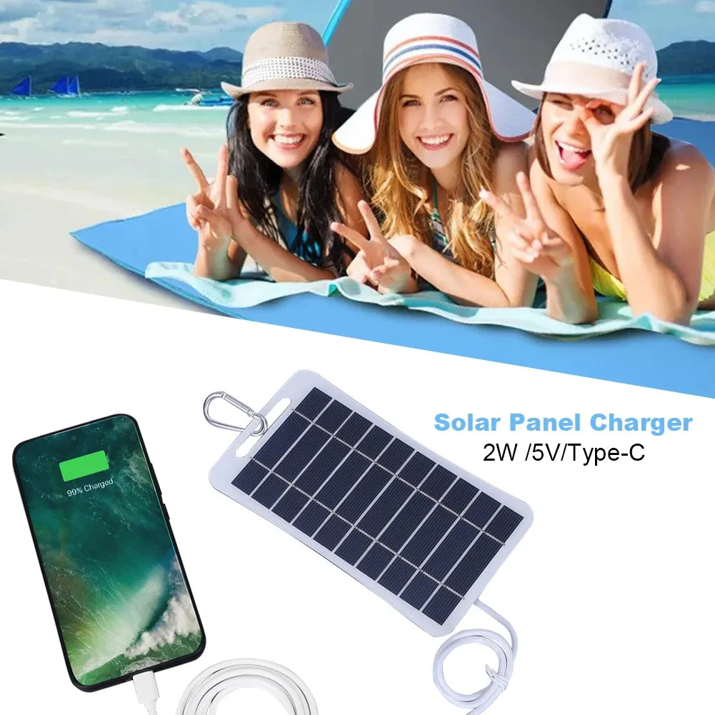 2W 5V Portable Solar Panel USB Mobile Phone Charger for Outdoor Camping
