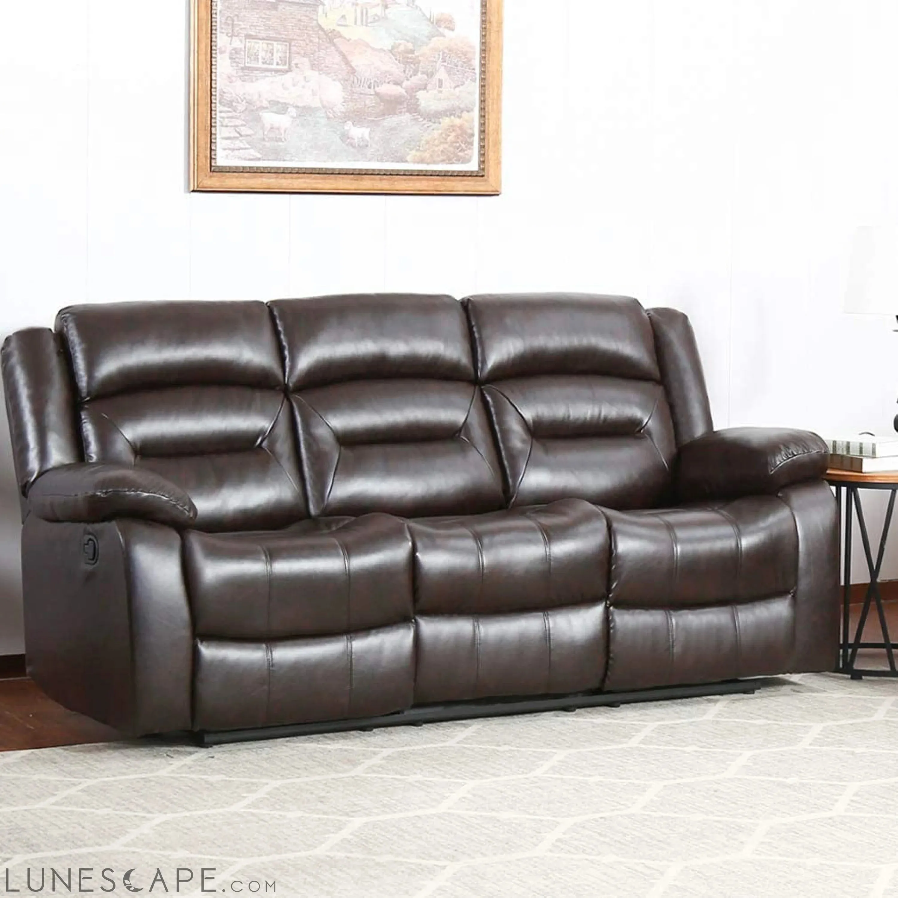 3-Seat Home Theater Recliner Sofa Set, Gray