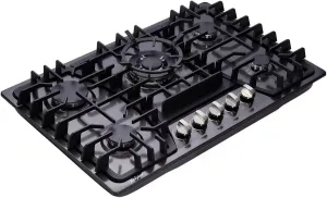 30 Inch Gas Cooktop, 5 Burners Built-in Gas Stovetop Stainless Steel LPG/NG Convertible Gas Stove Dual Fuel Sealed Gas Hob - Black