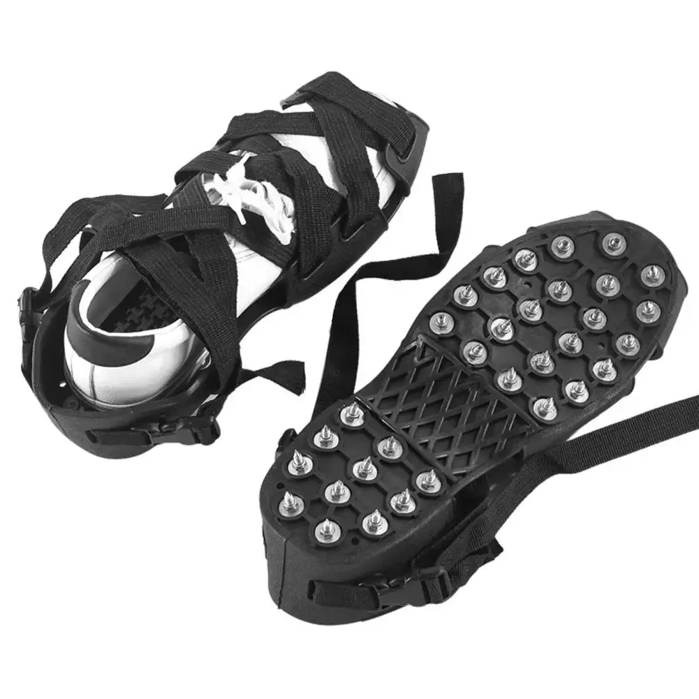 32 Teeth Anti-Skid Ice Gripper Spikes - Adjustable Winter Crampons for Snow and Ice