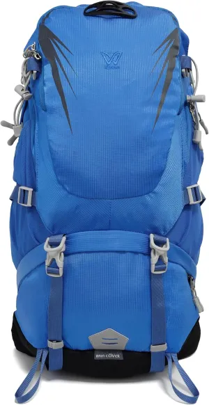 34L Lightweight Waterproof Hiking Backpack with Raincover & Foldable Mat for Outdoor Camping, Traveling(Blue)