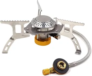 3500w Outdoor Gas Stove Burner with Adapter Electronic Portable Foldable Split Camping Equipment BBQ Picnic Cooking Cooker Outdoor Power Tools (Color : Stove) (Stove)