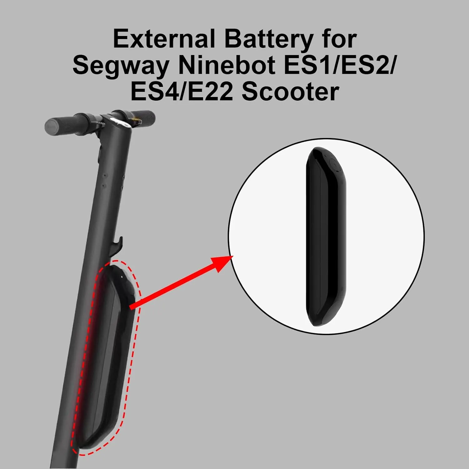 36V Rechargeable Battery Replacement for Segway Ninebot ES1 ES2 ES4 E22 (6600mAh External Rechargeable Battery)