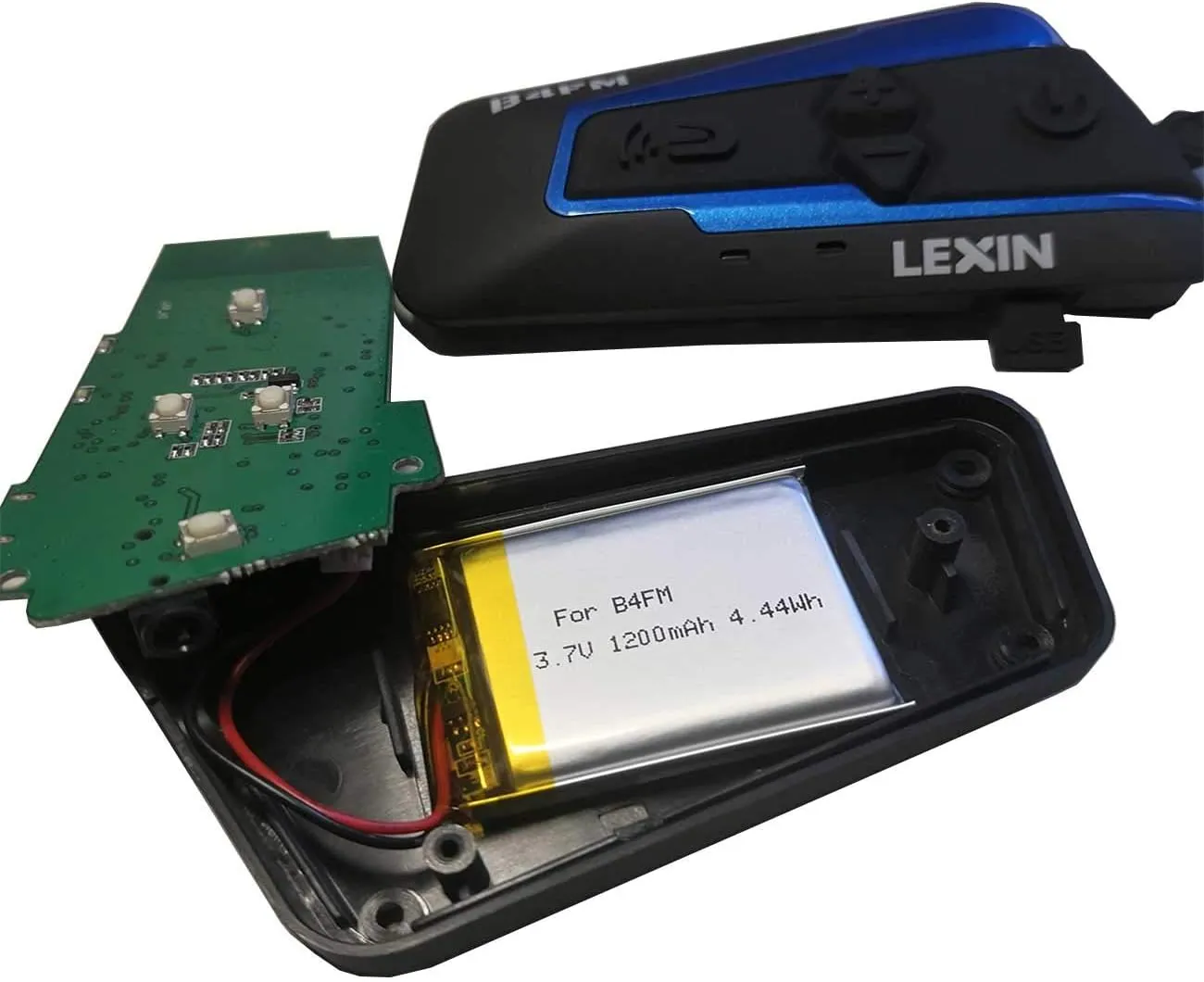 3.7v 1200mAh Battery Replacement for LEXIN B4FM Motorcycle Bluetooth Headset, LX-B4FM Motorcycle Intercom
