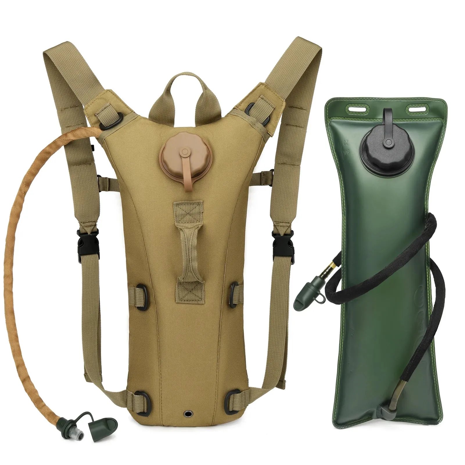 3L Bladder Tactical Hydration Pack Backpack - Waterproof Nylon Water Bag