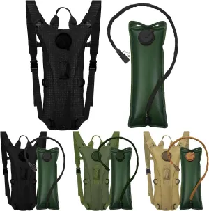 3L Bladder Tactical Hydration Pack Backpack - Waterproof Nylon Water Bag