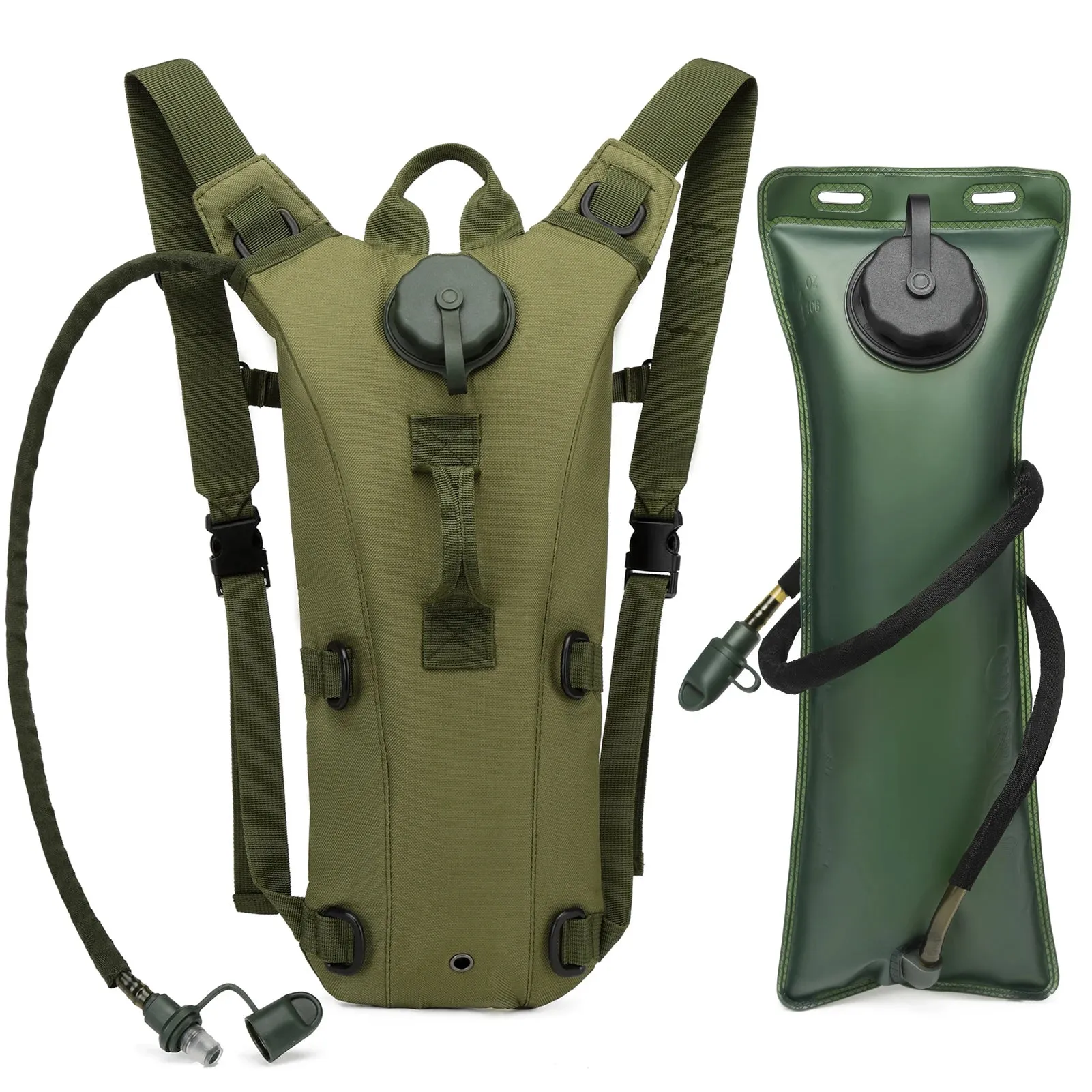 3L Bladder Tactical Hydration Pack Backpack - Waterproof Nylon Water Bag