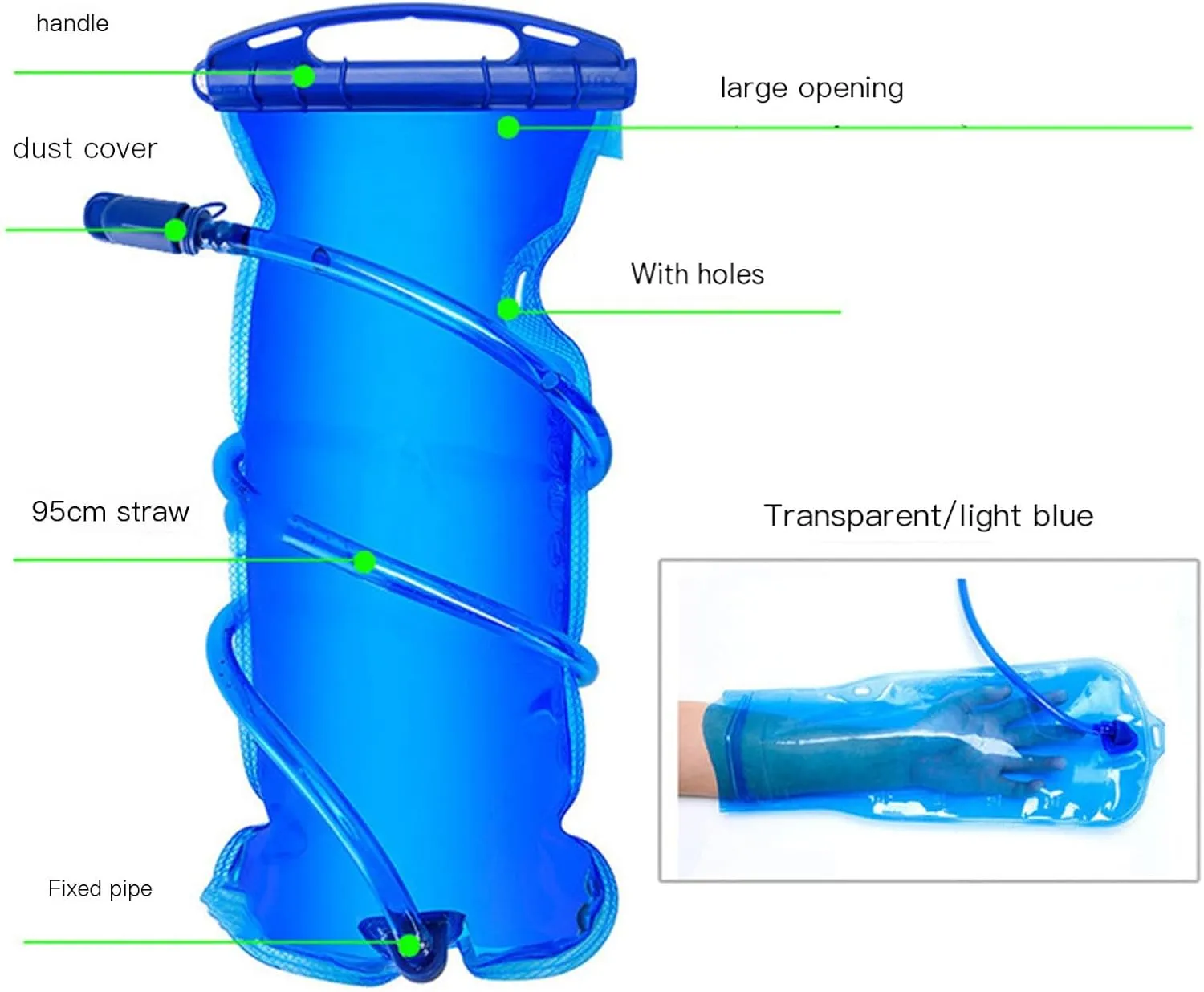 3L BPA-Free Hydration Bladder with Straw - Leak-Proof Military Grade Water Reservoir - Foldable Design for Hiking Backpacks, Cycling & Outdoor Adventures