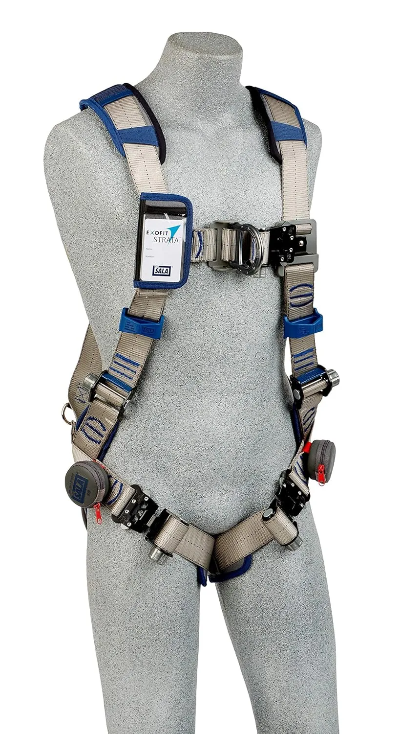 3M DBI-Sala Exofit STRATA Vest-Style Climbing Harness 1112486, Grey, Blue, Medium, 1 Ea