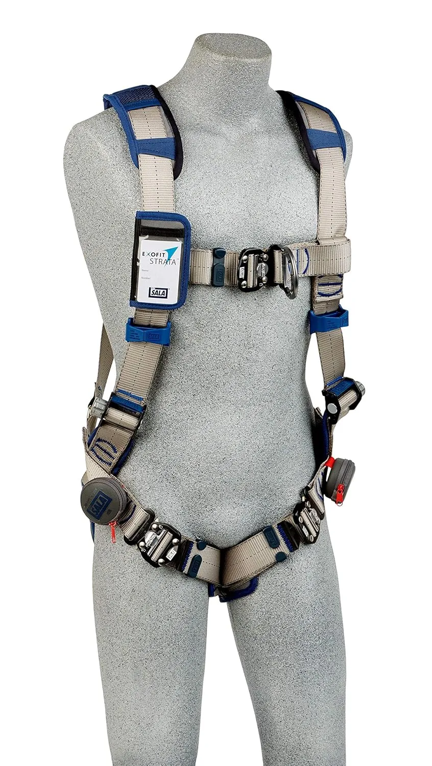 3M DBI-Sala Exofit STRATA Vest-Style Climbing Harness 1112506, Grey, Blue, Medium, 1 Ea