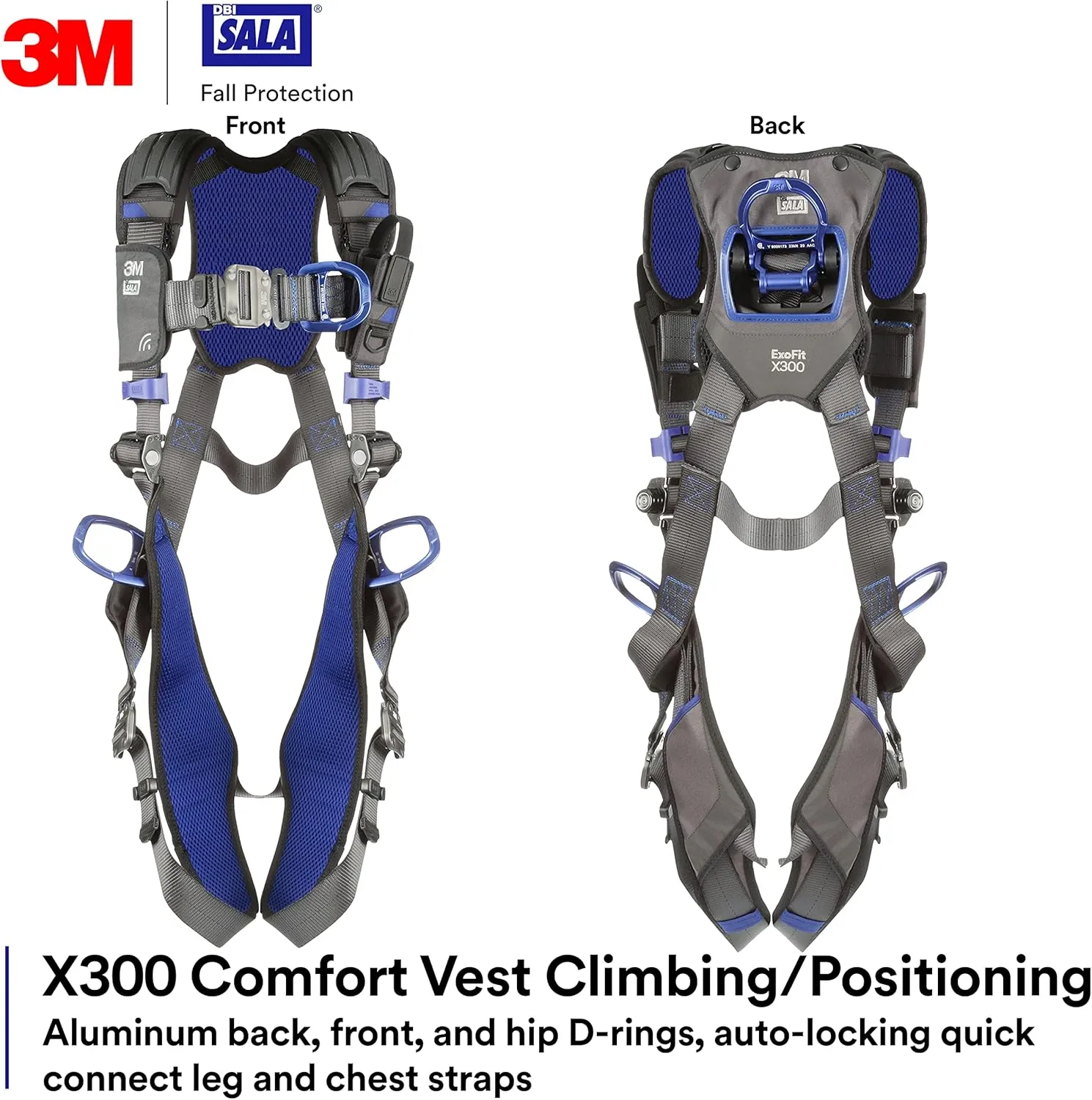 3M DBI-SALA ExoFit X300 Comfort Vest Climbing Positioning Safety Harness