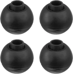 4-Pack Camping Chair Foot Pads, 15mm Rubber Anti-Sinking Folding Camp Chair Replacement Feet for Fishing/Hiking/Picnic/Hardwood Floors/Tile/Outdoor Chair Leg Caps [Black]