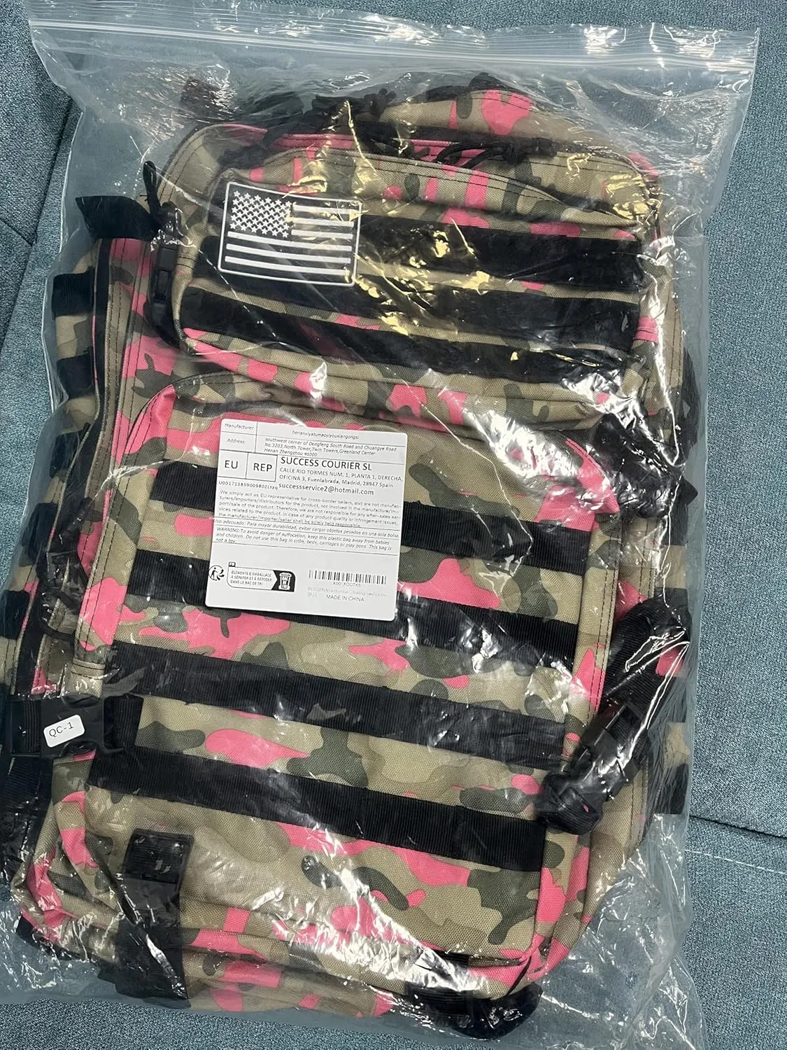 45L Military Tactical Backpack for Men & Women Bug Out Bag Assault pack Molle Daypack Hiking Trekking Rucksack(Camouflage Pink)