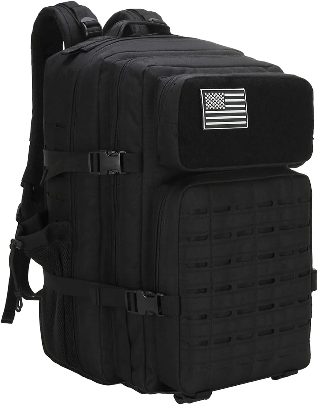 45L Tactical Backpack MOLLE System & Hydration Port - Military Assault Pack for 3-Day Camping,Hiking,Gym,Survival Gear (19.7x11.8in)(45l black)