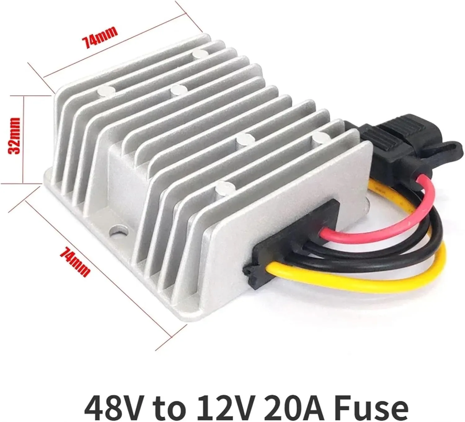48V to 12V 13.8V 5A-60A Power Converter 36V 48V to 12V DC DC Step Down Voltage Regulator Golf Cart(48V to 12V 20A Fuse)