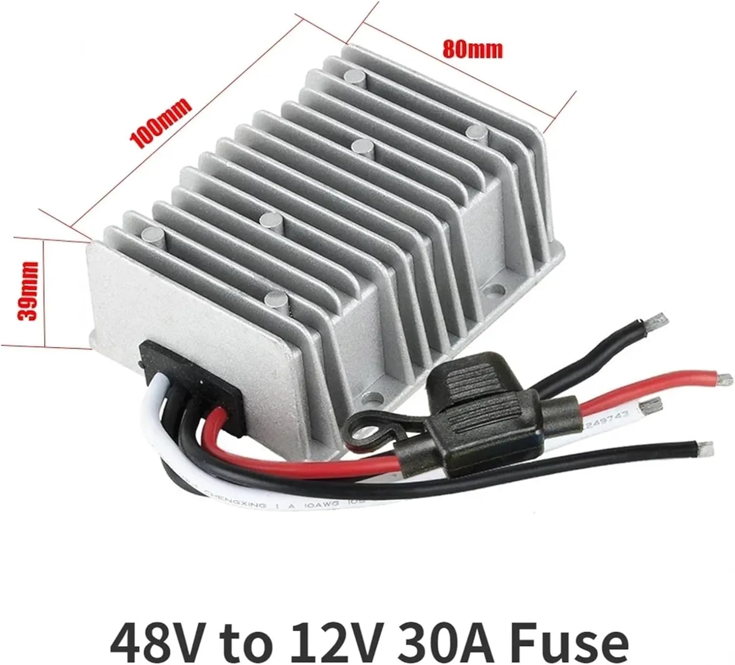 48V to 12V 13.8V 5A-60A Power Converter 36V 48V to 12V DC DC Step Down Voltage Regulator Golf Cart(48v to 12v 30a Fuse)