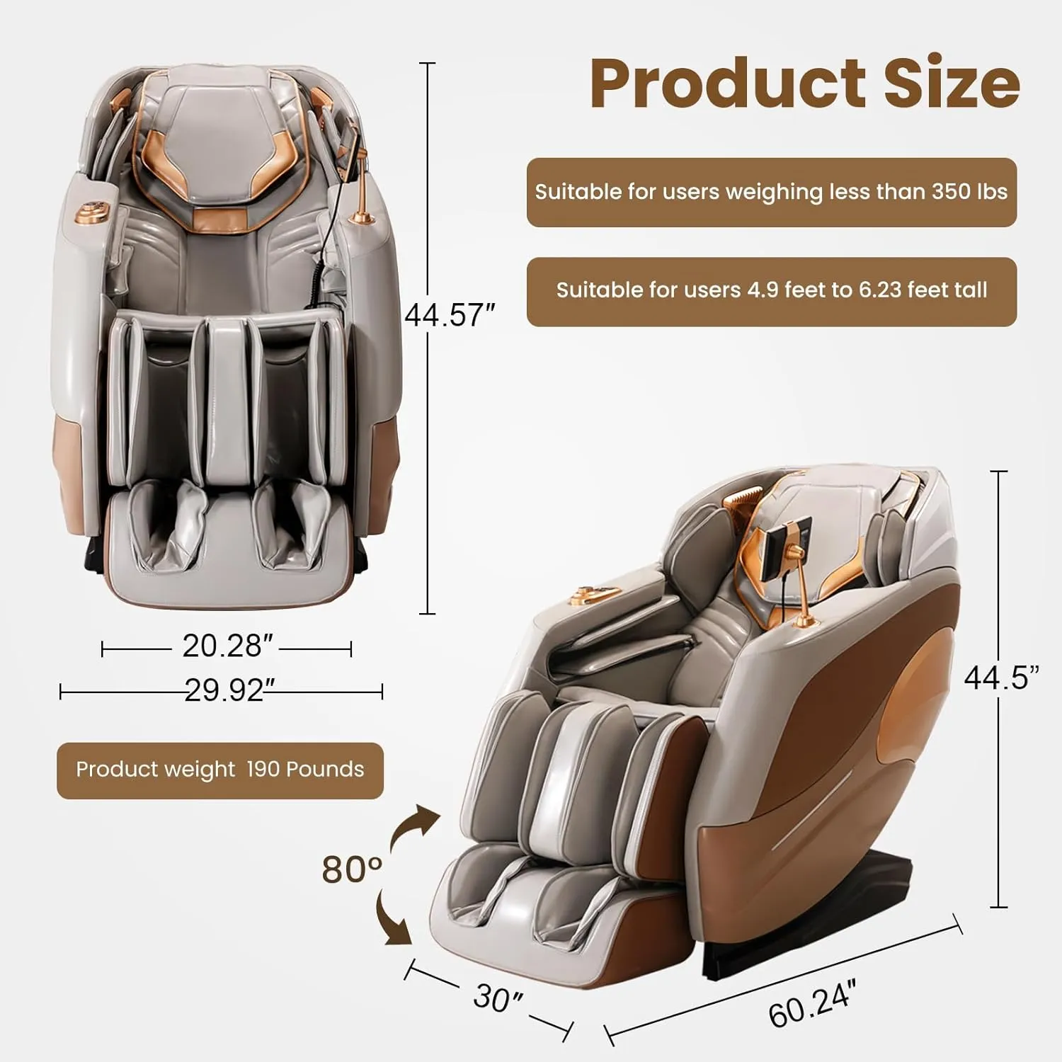 4D Massage Chair Full Body, Zero Gravity SL-Track Shiatsu Massage Chair Recliner, 15 Modes, Airbag Massage, with Heat Body Scan Bluetooth Foot Roller, AI Control