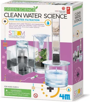 4M: Green Science: Clean Water Science - DIY Mini Water Filtration & Desalination Plant Kit, Solar Powered, STEM Experiment Activity, Kids Ages 5 